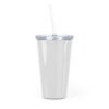 8808454044086443939_2048.jpeg CUBA Stars Logo Plastic Tumbler with Straw | Red White Blue
