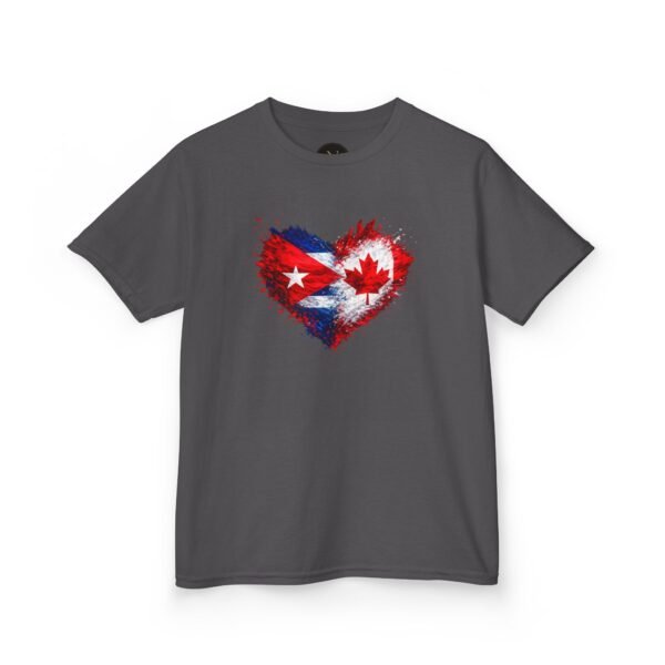 Kids Tee — Heart Flag Design: Cuban & Canadian Pride