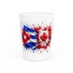 Cuba & Canada Flag Splash Shot Glass — Patriotic Fusion Shooter