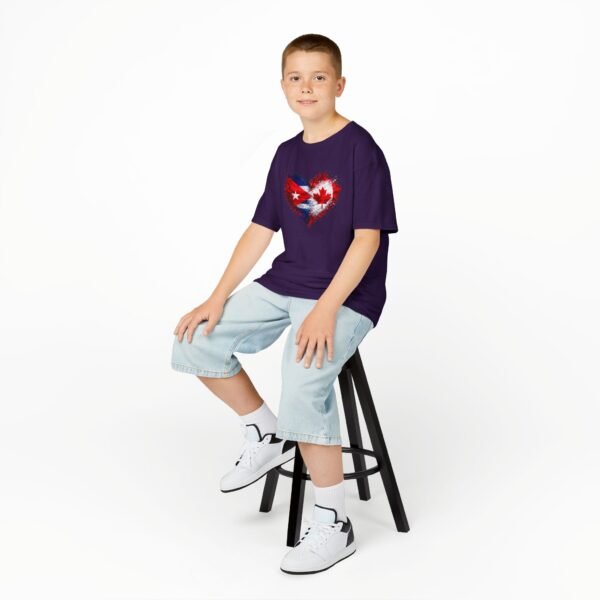 Kids Tee — Heart Flag Design: Cuban & Canadian Pride