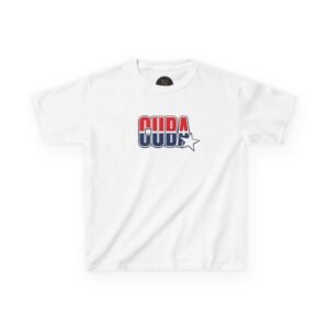 Kids 'CUDA' Retro Star Tee — Patriotic Red & Blue Graphic