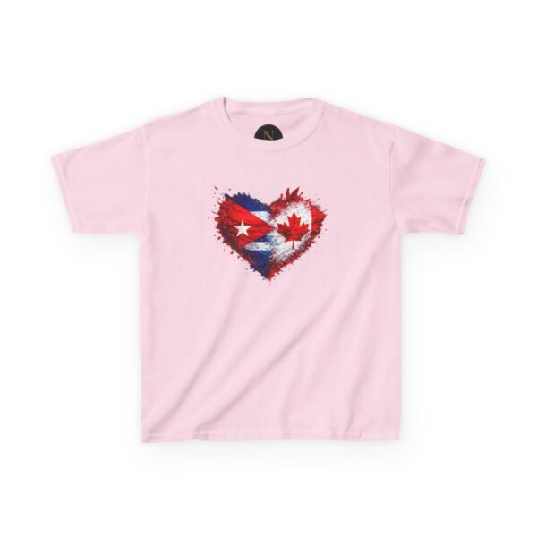 Kids Tee — Heart Flag Design: Cuban & Canadian Pride