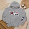 I Heart Cuba Hoodie | Cuban Flag Sleeve Sweatshirt
