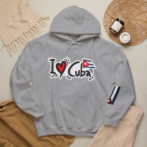 I Heart Cuba Hoodie | Cuban Flag Sleeve Sweatshirt